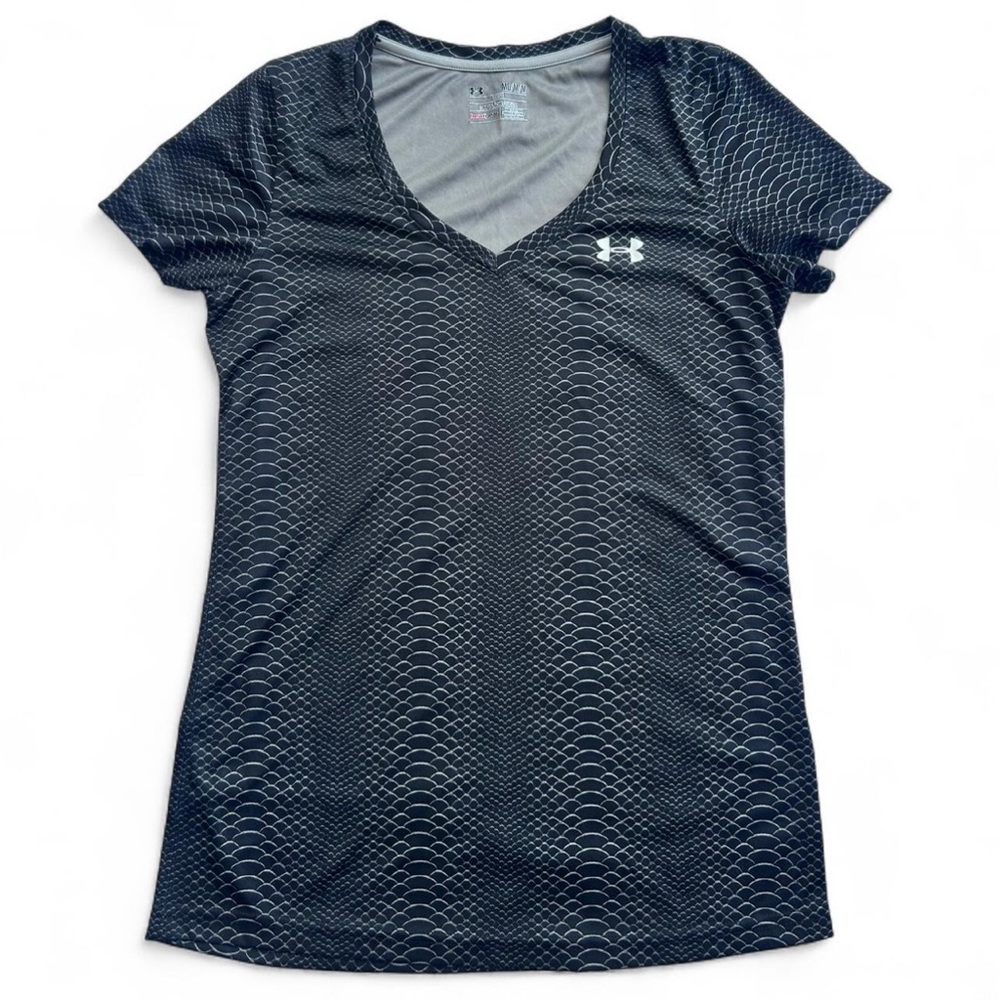 Under Armour Women's Patterned Black V-Neck Tee